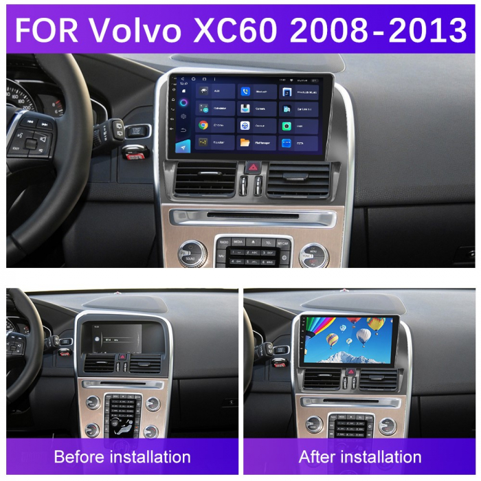 Navigatie VOLVO XC60 (2008-2013), Android 12, 4GB RAM 64GB, SIM 4G, DSP, Carplay si Android auto, ecran 9 inch [4]