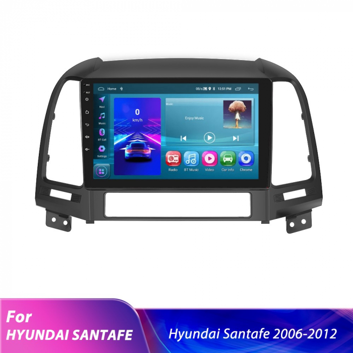 Navigatie Hyundai Santa Fe (2006-2012) cu Android 11, ecran 9 Inch, 2GB RAM 32 GB ROM,Carplay si Android Auto [2]