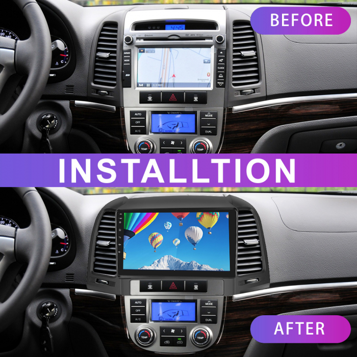 Navigatie Hyundai Santa Fe (2006-2012) cu Android, 4 GB 64 GB ROM,DSP, Cartela SIM 4G, Carplay si Android Auto [4]