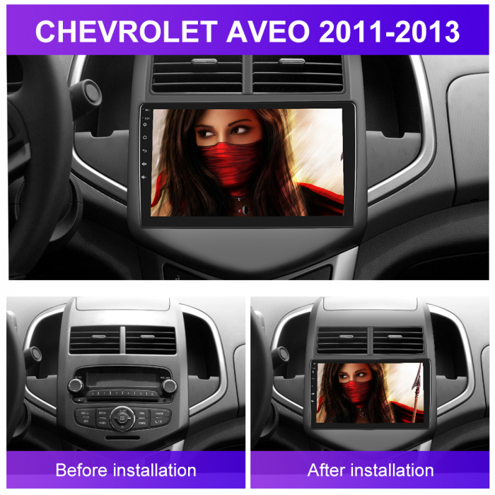 Navigatie Chevrolet Aveo (2011-2013), Android 12, 2GB RAM 32GB, DSP, Carplay si Android auto, ecran 9 inch [3]