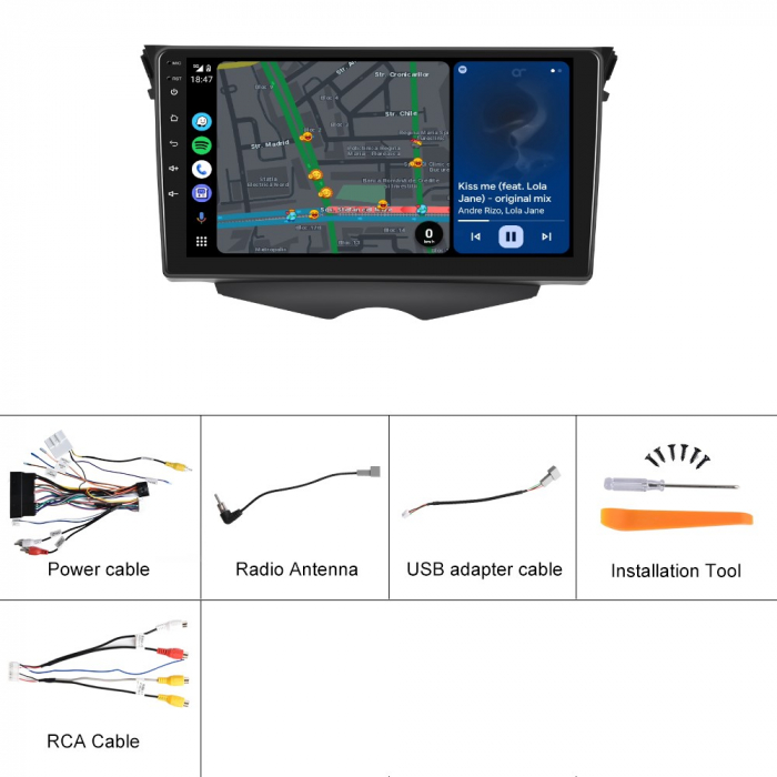 Navigatie Hyundai Veloster (2011-2015), Android 12, 4GB RAM 64GB, SLOT SIM 4G, DSP, Carplay si Android auto, ecran 9 inch [9]