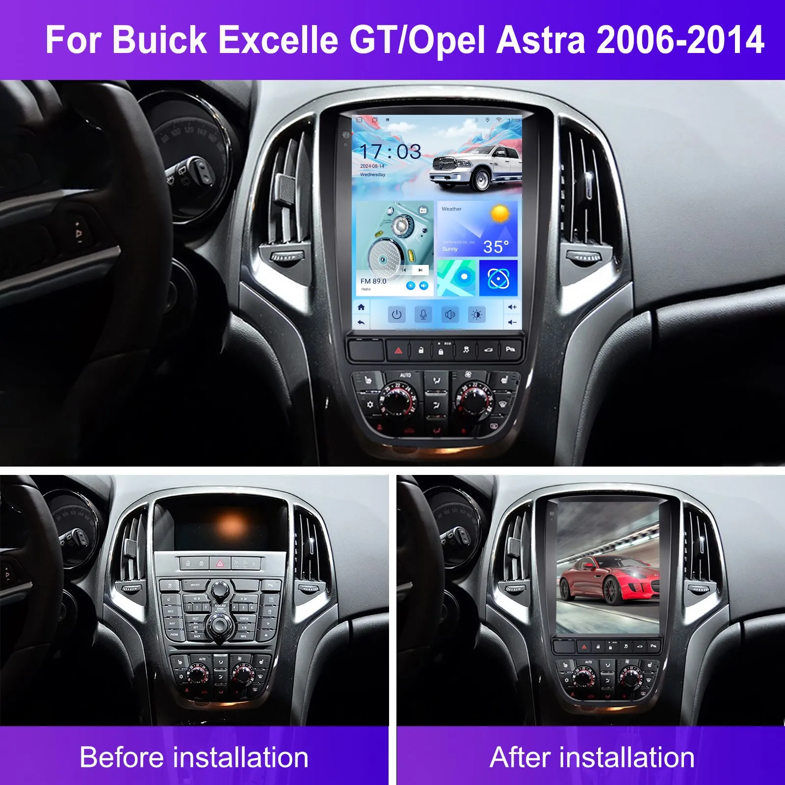 Navigatie Opel Astra J (2009-2015)  Tip Tesla, Android 12, 4GB RAM 64GB, SLOT SIM 4G, DSP, CarPlay si Android Auto, ecran 9,7 inch - Copie [4]