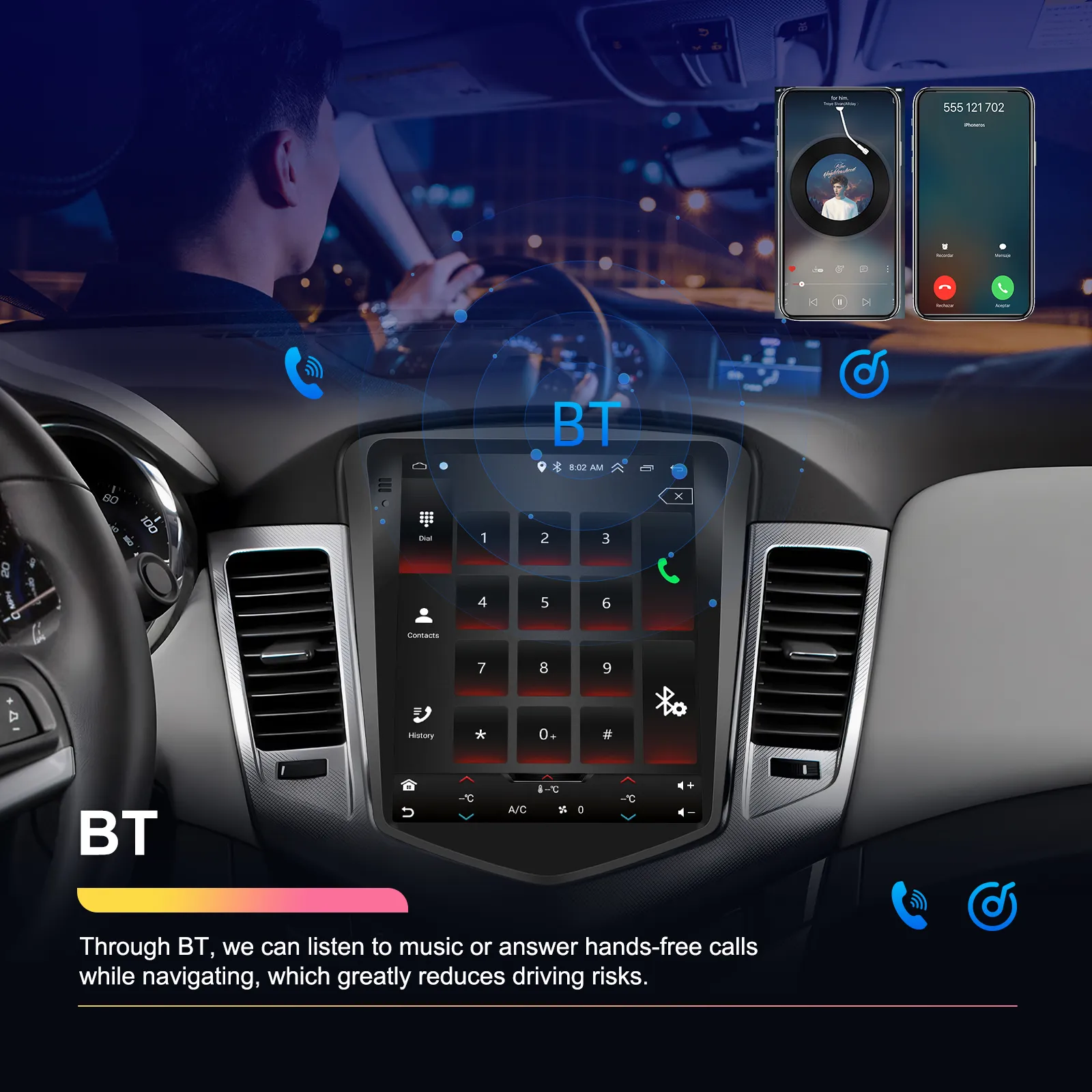 Navigatie Chevrolet Cruze J300 (2008-2014) 2+64GB CarPlay & Android Auto wi-fi, ecran TIP TESLA 9.7 inch [6]