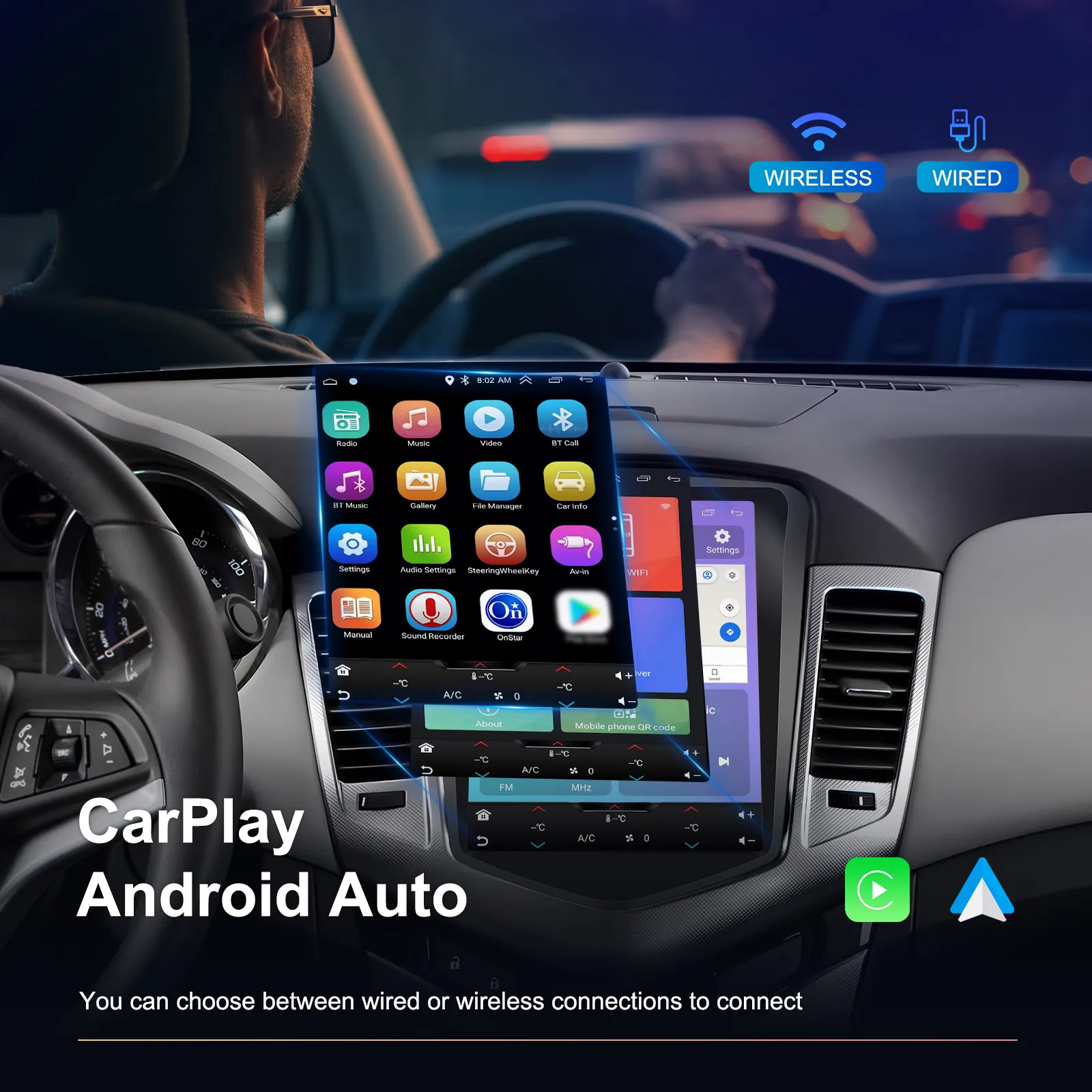 Navigatie Chevrolet Cruze J300 (2008-2014) 2+64GB CarPlay & Android Auto wi-fi, ecran TIP TESLA 9.7 inch [4]