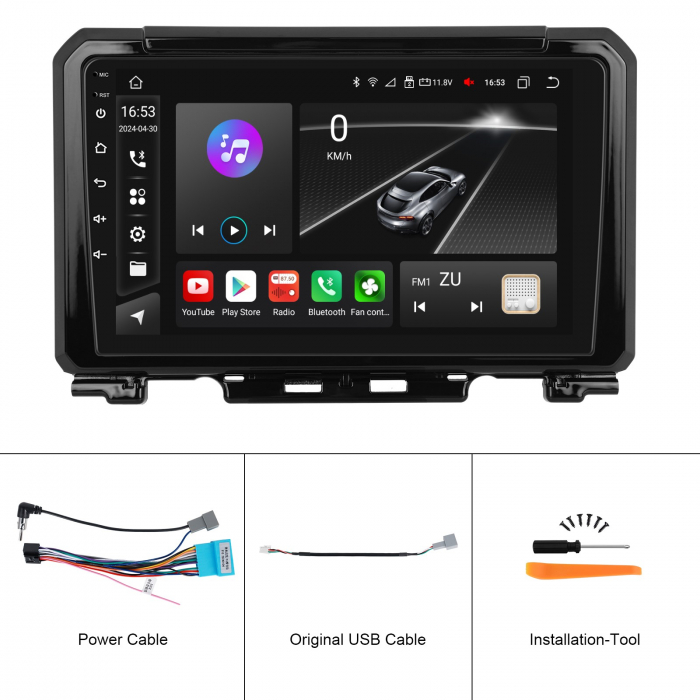 Navigatie Suzuki Jimny 4 (2018-2023), Android 12, 2GB RAM 32GB, DSP, Carplay si Android auto, ecran 9 inch [9]