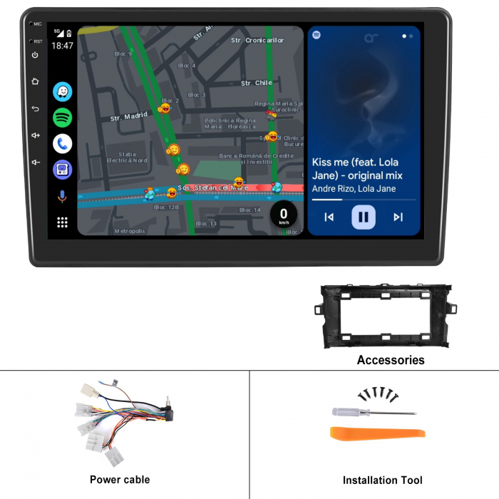 Navigatie Toyota Auris (2006-2011), Android 12, 8GB RAM 128GB, SIM 4G, DSP, Carplay si Android auto, ecran 10.1 inch [7]