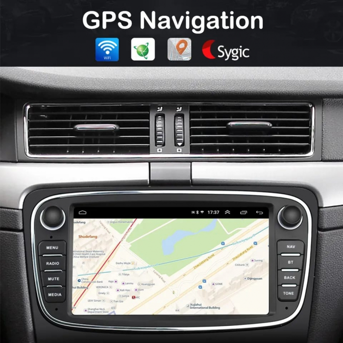 Navigatie cu Android 10, Ecran de 7 Inch, dedicata Ford Focus 2,Kuga,S Max,Mondeo,C Max [6]
