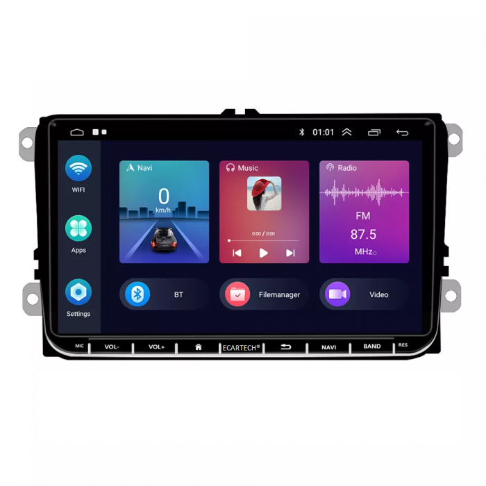 Navigatie Volkswagen, Skoda, Seat cu Android 12, 2GB RAM 32 GB ROM, CarPlay si Android Auto, Ecran de 9 Inch, dedicata Golf 5, Golf 6, Jetta, Passat B6, CC, B7, Polo, Tiguan, Touran, Skoda, Seat [2]