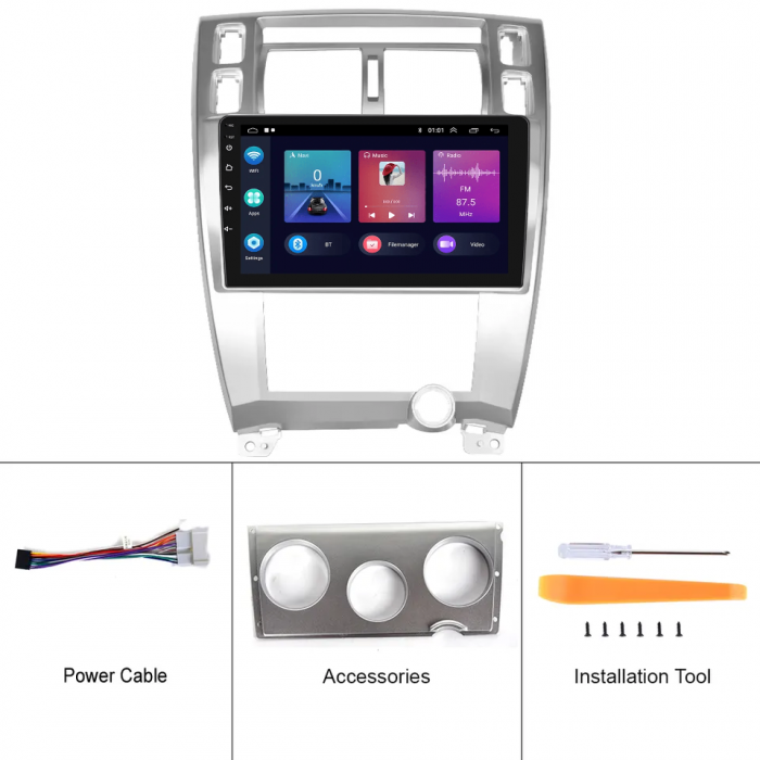Navigatie cu Android 11, 2GB RAM 32 GB ROM ecran 10.1 Inch,dedicata Hyundai Tucson (2006-2013),Carplay si Android Auto [2]