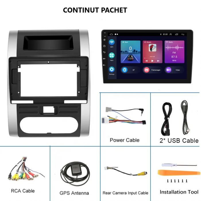 Navigatie Nissan X-Trail T31 (2007-2013) cu Android 11, 2GB RAM 32 GB ROM ecran 10.1 Inch,Carplay si Android Auto [4]