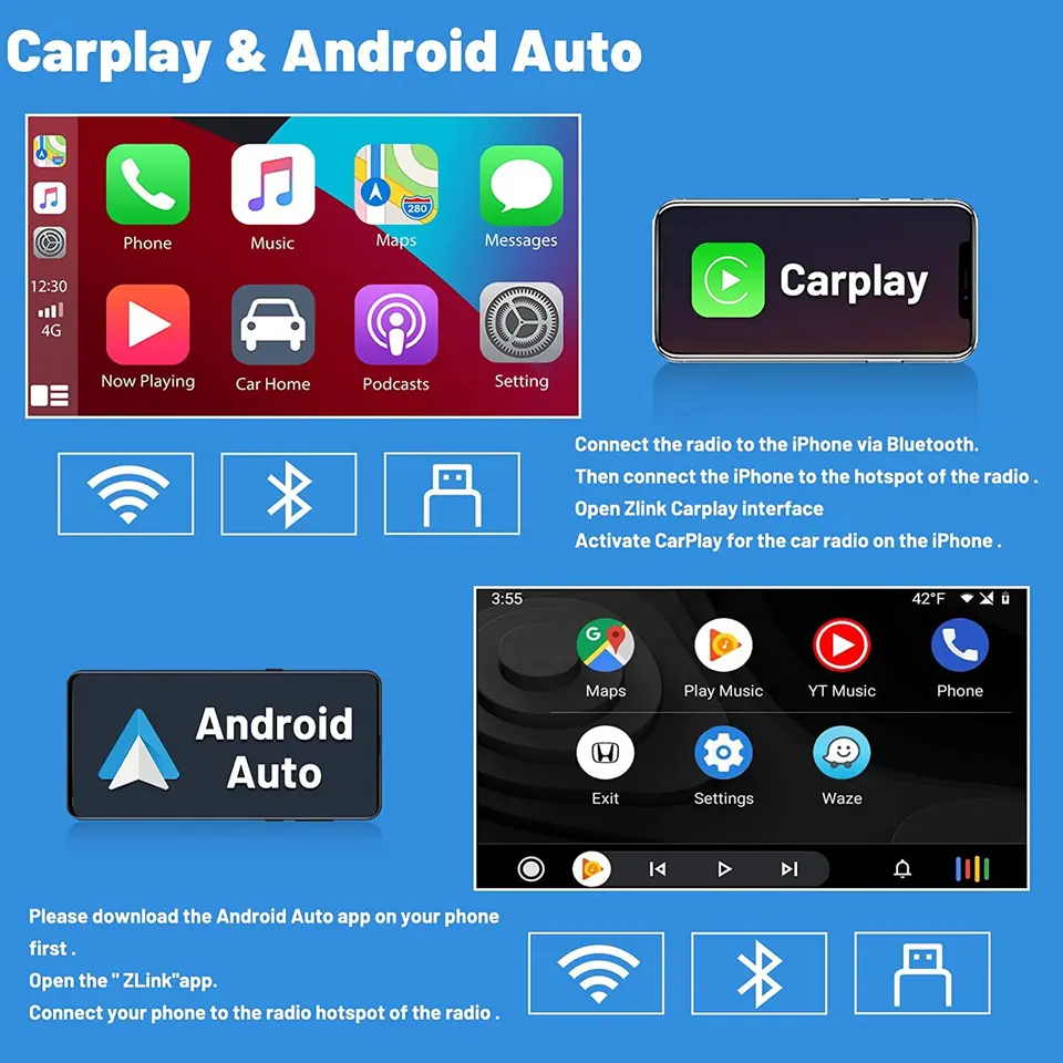 Navigatie Renault Clio 4 (2012-2019), 2GB RAM 32GB ROM,CarPlay si Android Auto Wi-fi, Youtube, Waze, ecran HD 10.1 Inch [3]