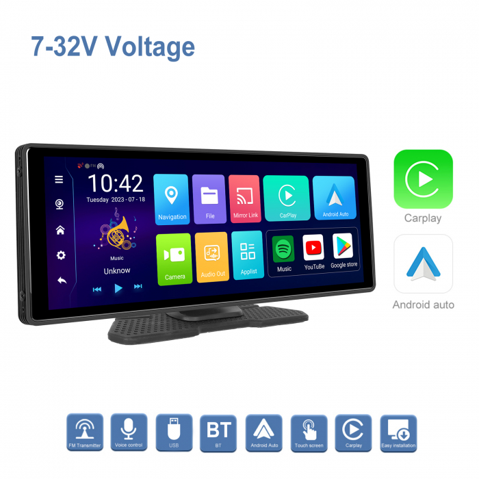 Navigatie cu Android 13, 4GB+64GB, CAMERA DVR FULL HD INCLUSA si Camera marsarier, GPS Portabil, Universal, CarPlay si Android Auto WI-FI, ecran tactil HD 10.26 inch [15]