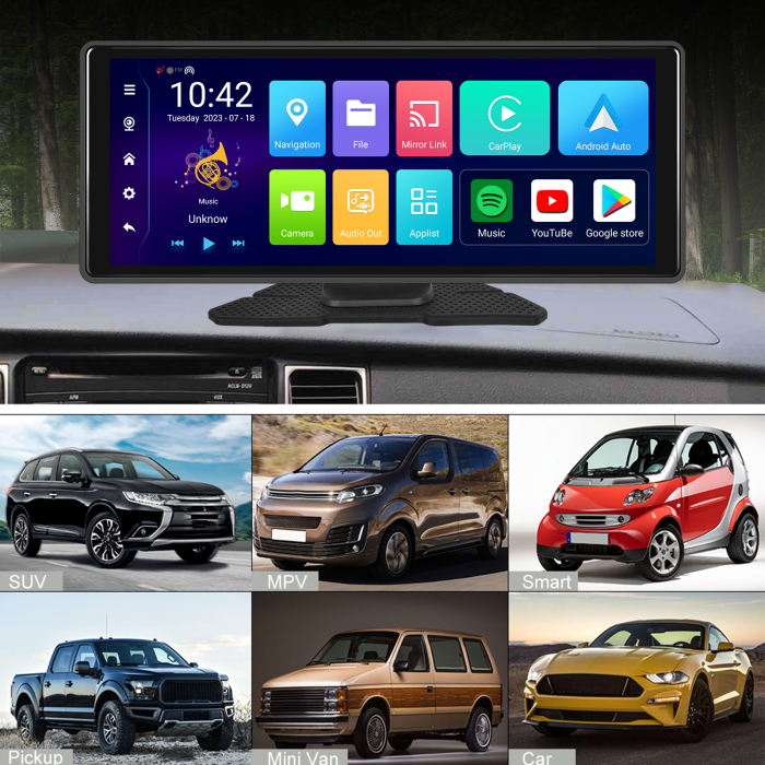 Navigatie cu Android 13, 4GB+64GB, CAMERA DVR FULL HD INCLUSA si Camera marsarier, GPS Portabil, Universal, CarPlay si Android Auto WI-FI, ecran tactil HD 10.26 inch [8]