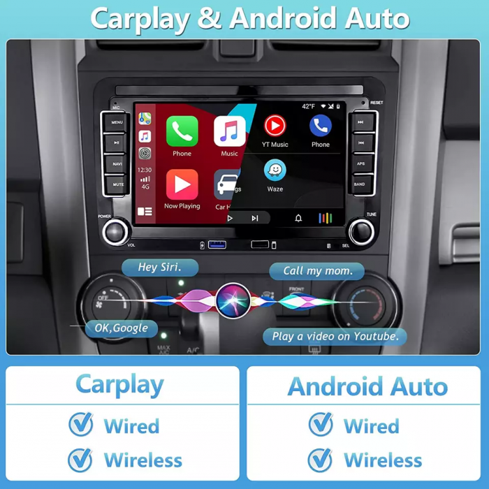 Navigatie Volkswagen, Skoda, Seat cu Android 13, Carplay, 2GB RAM 64GB ROM, Ecran de 7 Inch, dedicata Golf 5, Golf 6, Jetta, Passat B6, CC, B7, Polo, Tiguan, Touran, Skoda, Seat RESIGILAT [14]