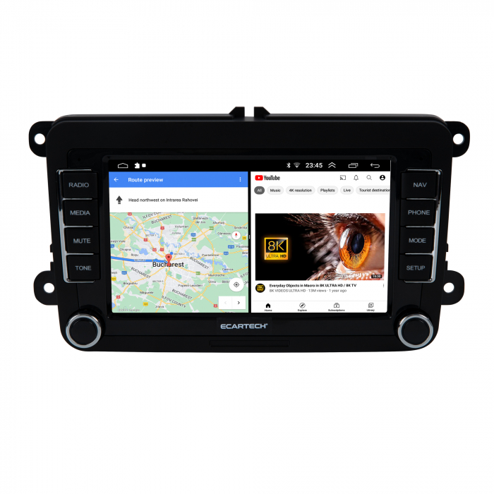 Navigatie Volkswagen|Skoda|Seat cu Android 13,2GB ROM 64GB, RDS, CarPlay si Android Auto, dedicata Golf 5, Golf 6, Jetta, Passat B6, CC, B7, Polo, Tiguan, Touran, Skoda, Seat ecran 7 inch [4]