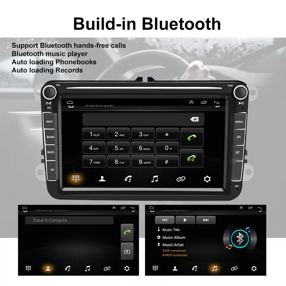 Navigatie Volkswagen|Skoda|Seat cu Android 12, 4GB RAM 64GB ROM, DSP, Slot SIM 4G, Ecran de 8 Inch, dedicata Golf 5, Golf 6, Jetta, Passat B6, CC, B7, Polo, Tiguan, Touran, Skoda, Seat [11]