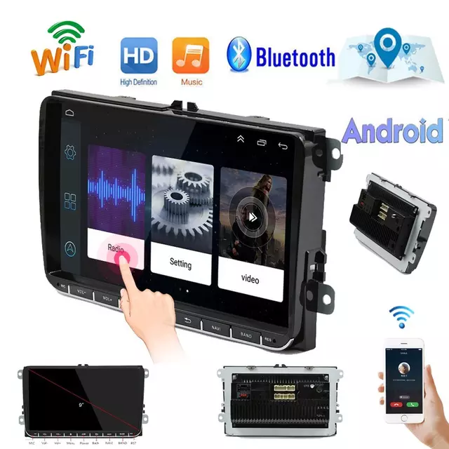 Navigatie Volkswagen|Skoda|Seat cu Android 12, 9 Inch, CarPlay si Android Auto, dedicata Golf 5, Golf 6, Jetta, Passat B6, CC, B7, Polo, Tiguan, Touran, Skoda, Seat [4]