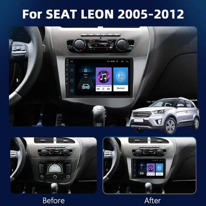 Navigatie cu Android,Carplay si Android auto, dedicata Seat Leon MK2 2005-2012, ecran 9" 2GB/32GB [7]
