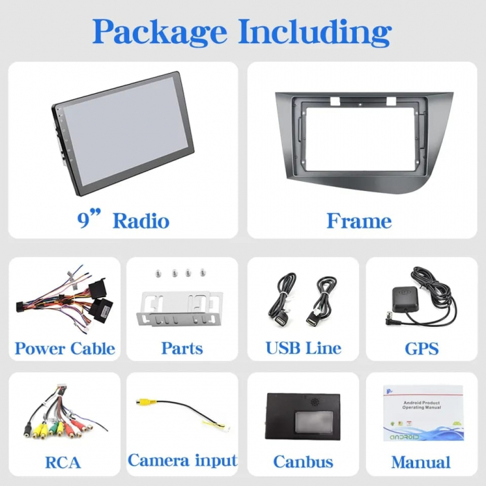 Navigatie Seat Leon MK2 (2005-2012),  Display INCELL, Android 15, 4GB 128GB, DSP, CarPlay si Android Auto ecran 9 Inch [6]