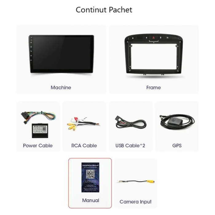 Navigatie Peugeot 308/408 (2006-2014) cu Android 12, 4 GB RAM 64 GB ROM DSP, SLOT CARTELA 4G ecran 9 Inch,Carplay si Android Auto [12]