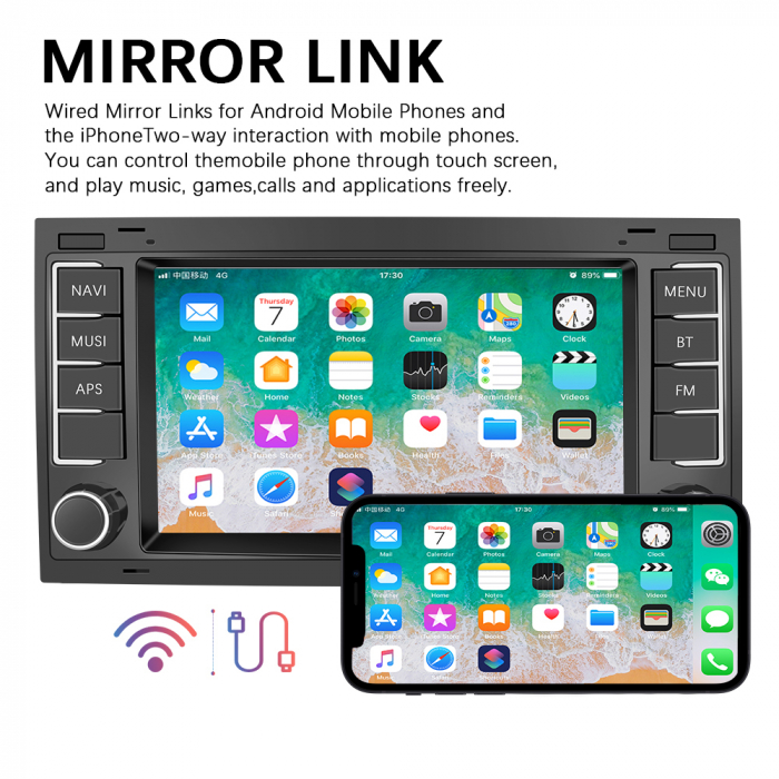 Navigatie cu Android dedicata VW Touareg 7L 2002 - 2011,Radio GPS Dual Zone, Display HD 7" Touchscreen, Internet Wi-Fi, Bluetooth, MirrorLink, USB, Waze [3]