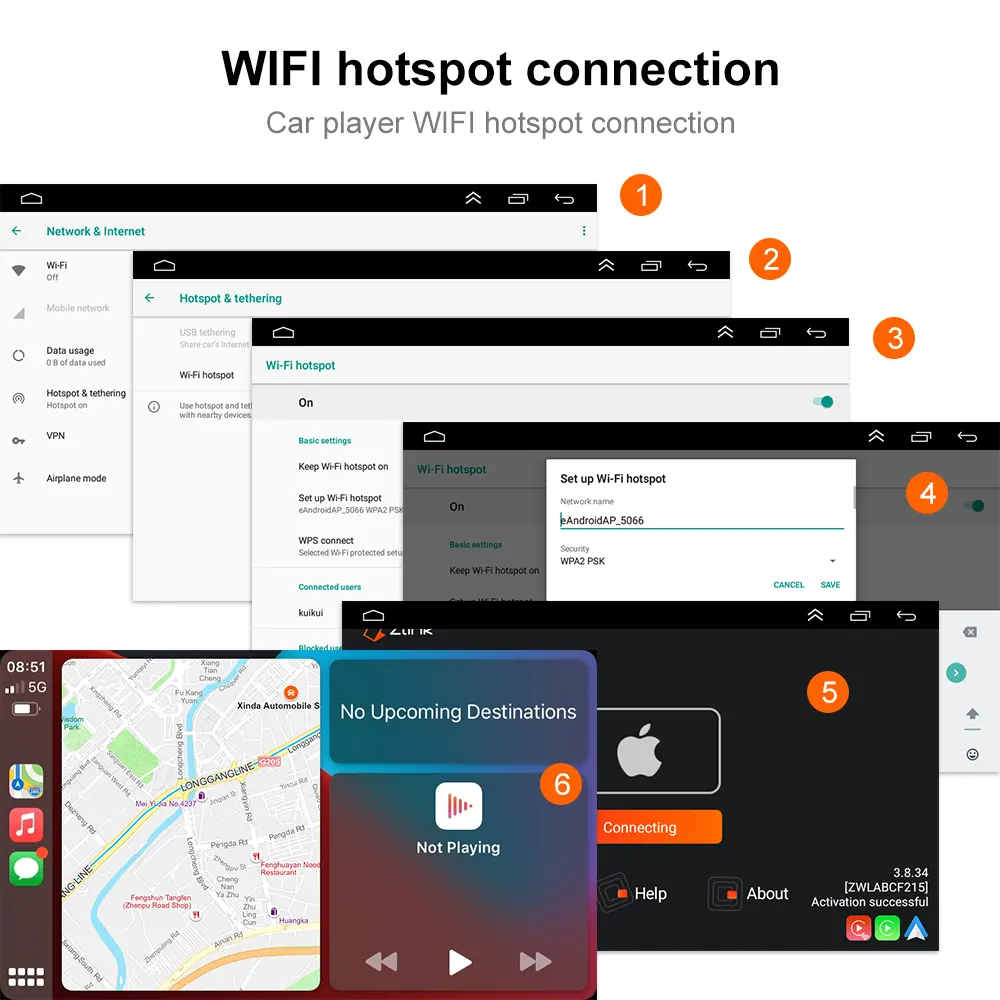 Navigație 2DIN Android cu CarPlay și Android Auto, 1GB RAM, 16GB ROM - Ideală pentru VW Golf 4, Passat B5, Skoda, Bora [8]