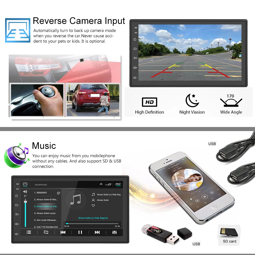 Navigație 2DIN Android cu CarPlay și Android Auto, 1GB RAM, 16GB ROM - Ideală pentru VW Golf 4, Passat B5, Skoda, Bora [13]