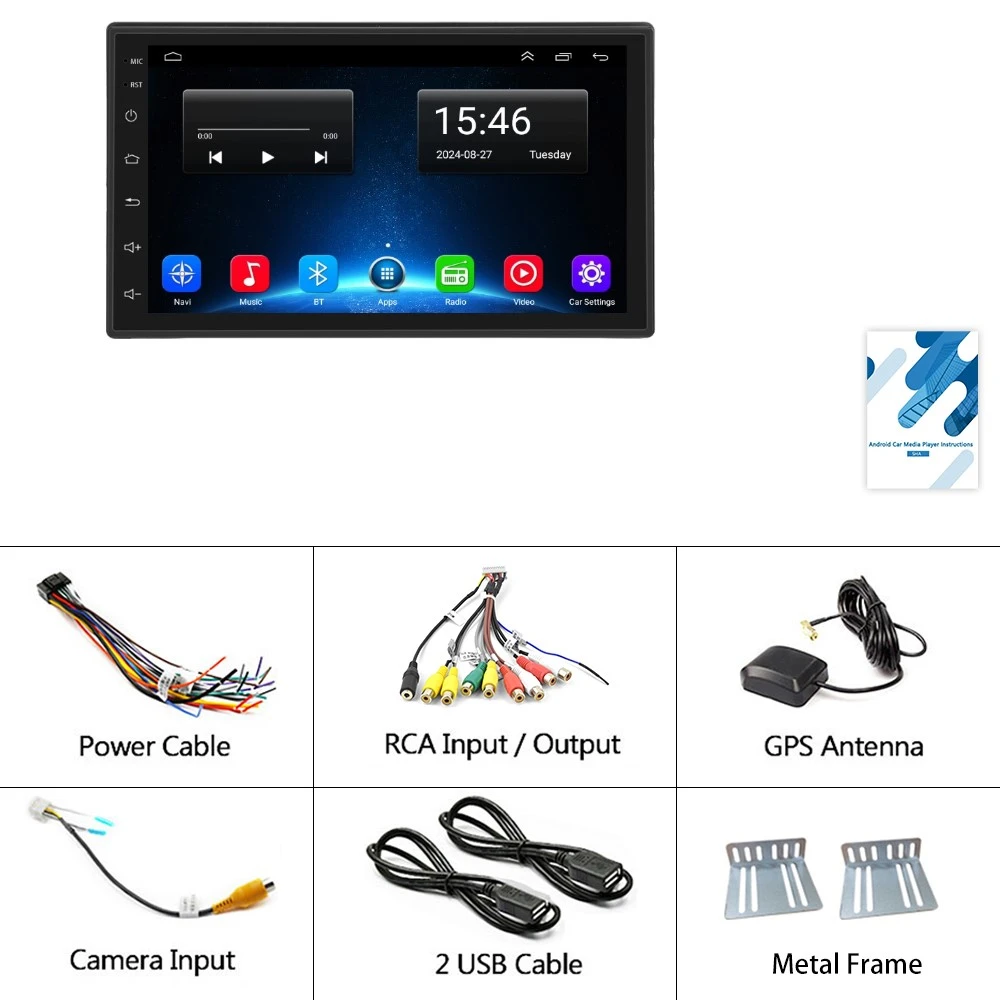 Navigație 2DIN Android cu CarPlay și Android Auto, 1GB RAM, 16GB ROM - Ideală pentru VW Golf 4, Passat B5, Skoda, Bora [18]
