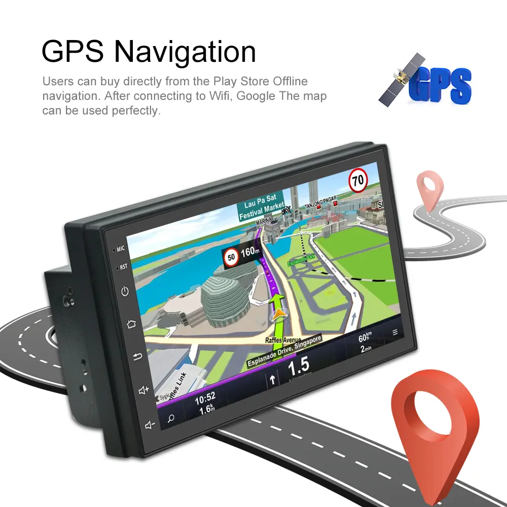 Navigație 2DIN Android cu CarPlay și Android Auto, 1GB RAM, 16GB ROM - Ideală pentru VW Golf 4, Passat B5, Skoda, Bora [16]