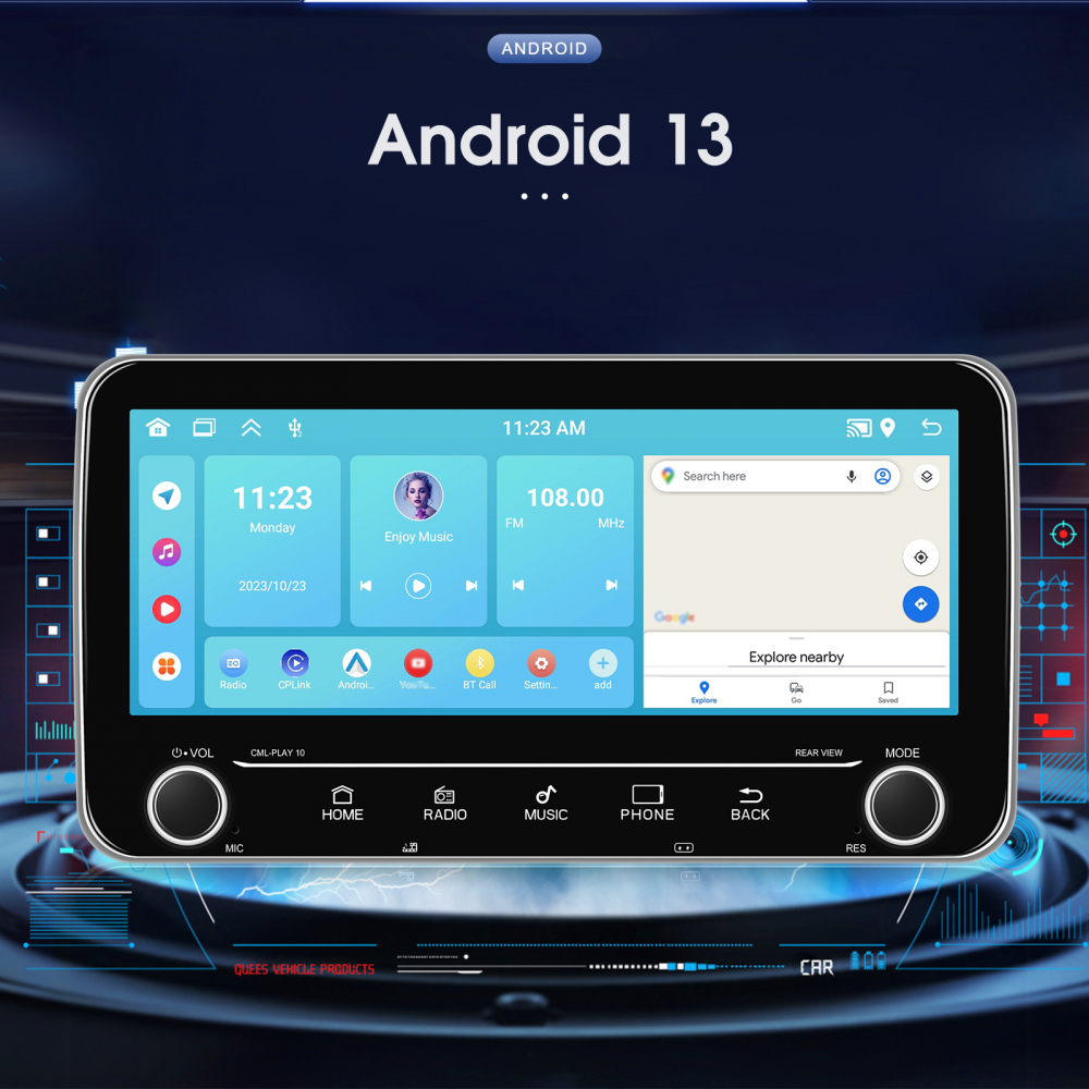 Navigatie cu Android, Universala 2DIN 10.26 inch 2+64 GB, CarPlay si Android auto wifi, youtube, waze MODEL 2025 [11]
