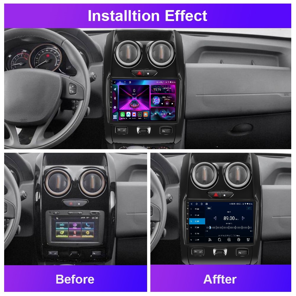 Navigatie Dacia Duster (2012-2019) cu Android 13, 4GB RAM 64 GB ROM, DSP, CarPlay si Android Auto, ecran 9 inch [2]