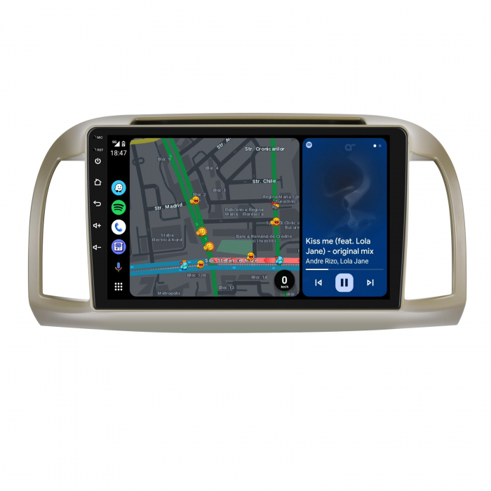 Navigatie Nissan Micra III (2002-2010), Android 12, 4GB RAM 64GB, SIM 4G, DSP, Carplay si Android auto, ecran 9 inch [2]