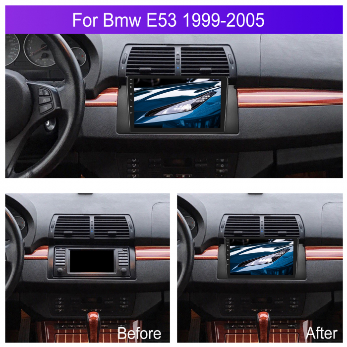 Navigatie BMW X5 E53 (1999-2005), Android 12, 8GB RAM 128GB, SIM 4G, DSP, Carplay si Android auto, ecran 9 inch [3]