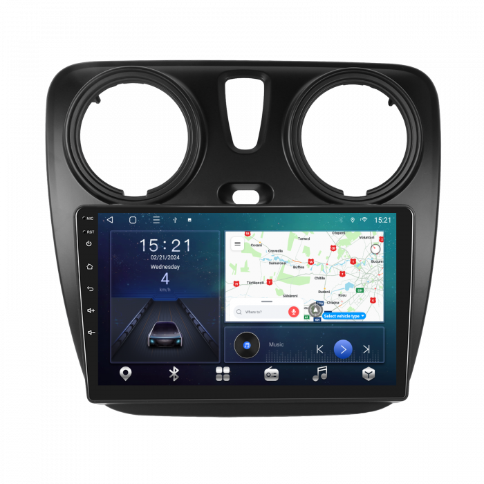 Navigatie DACIA LODGY (2012-2020), Android 12, 4GB RAM 64GB, SLOT SIM 4G, DSP, Carplay si Android auto, ecran 9 inch [3]