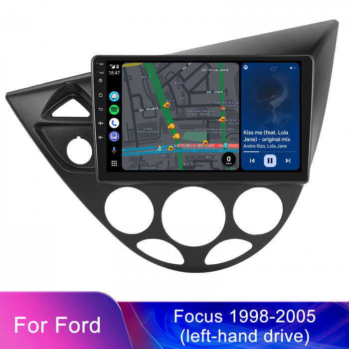 Navigatie Ford Focus 1 (1998-2005), Android 12, 4GB RAM 64GB, SLOT SIM 4G, DSP, Carplay si Android auto, ecran 9 inch [2]