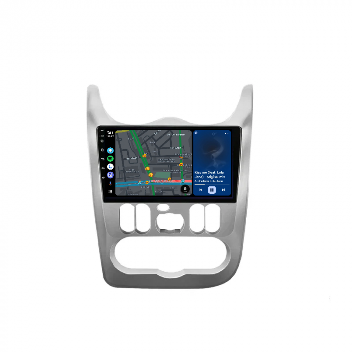 Navigatie Dacia Logan 1 (2008-2013) Android 12, 4GB RAM 64GB ROM, SIM 4G, CarPlay si Android Auto, DSP ecran 9 inch [3]