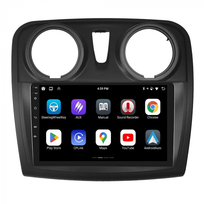 Navigatie Dacia Logan, Duster, Sandero (2012-2020), 4GB RAM 64GB, DSP, Android 12, Carplay si Android auto,ecran 9 Inch [2]