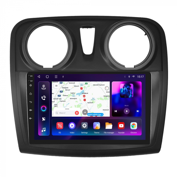 Navigatie Dacia Logan, Duster, Sandero (2012-2020), 8 GB RAM 128 GB Cartela SIM 4G, DSP, Android 13, Carplay si Android auto,ecran 9 Inch [6]