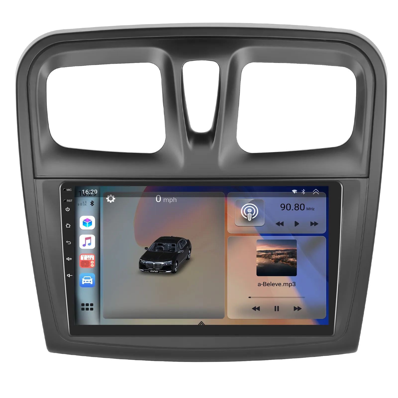 Navigatie 2K QLED, Dacia Logan, Duster, Sandero (2012-2020), 4 GB RAM, SLOT SIM 4G, DSP, CarPlay si Android Auto ecran 9.36 inch [4]