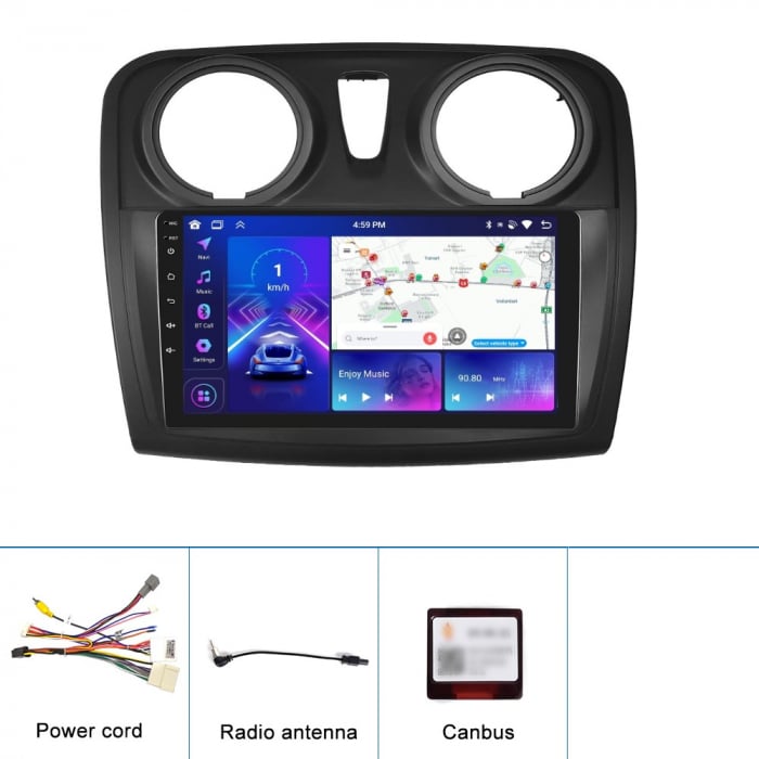 Navigatie Dacia Logan, Duster, Sandero (2012-2020) cu Android 11, 2GB RAM 32 GB ROM ecran 9 Inch,Carplay si Android Auto [9]