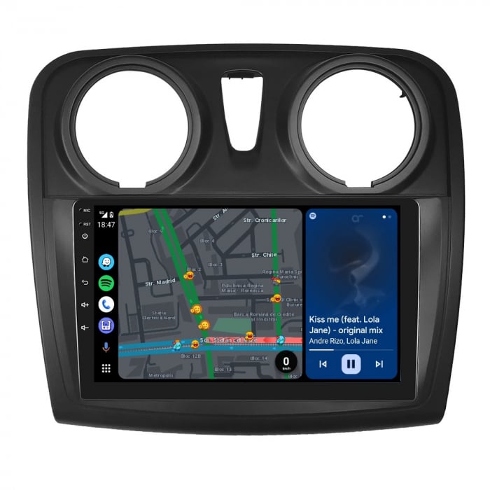 Navigatie Dacia Logan, Duster, Sandero (2012-2020) cu Android 11, 2GB RAM 32 GB ROM ecran 9 Inch,Carplay si Android Auto [3]