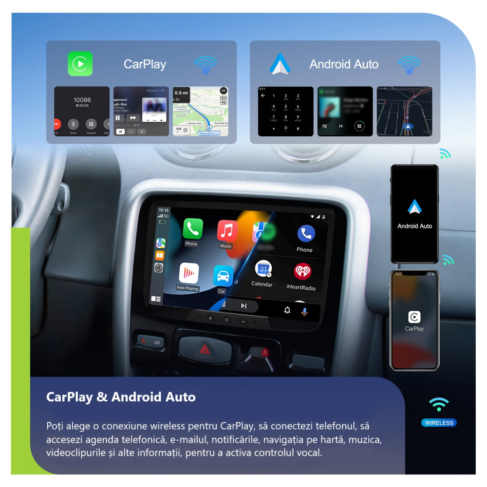 Navigatie Dacia Logan, Duster, Sandero (2012-2020) cu Android 13 ,4GB ROM 64GB, RDS, CarPlay si Android Auto, ecran 7 inch [5]