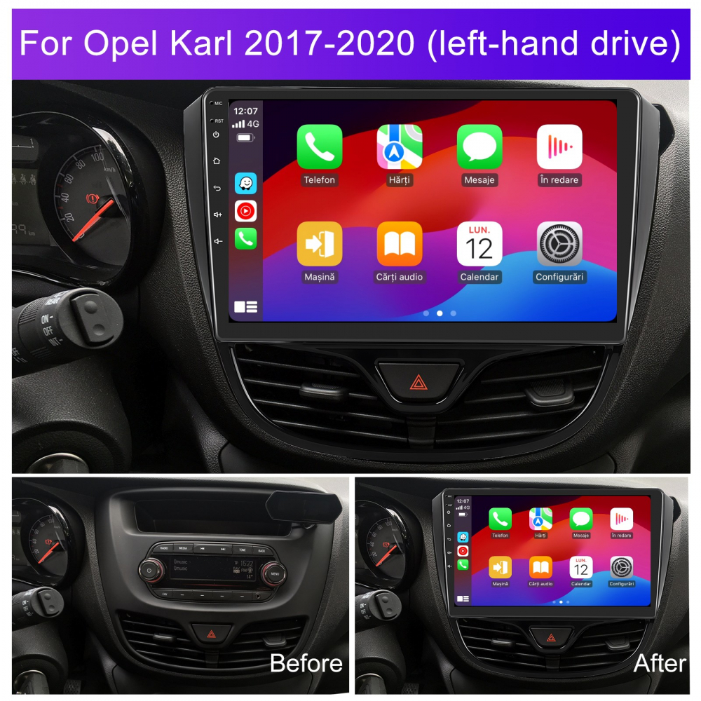 Navigatie Opel Karl (2017-2020) cu Android, 4GB RAM 64GB ROM, DSP, ecran 10,1 Inch, Carplay si Android Auto [2]