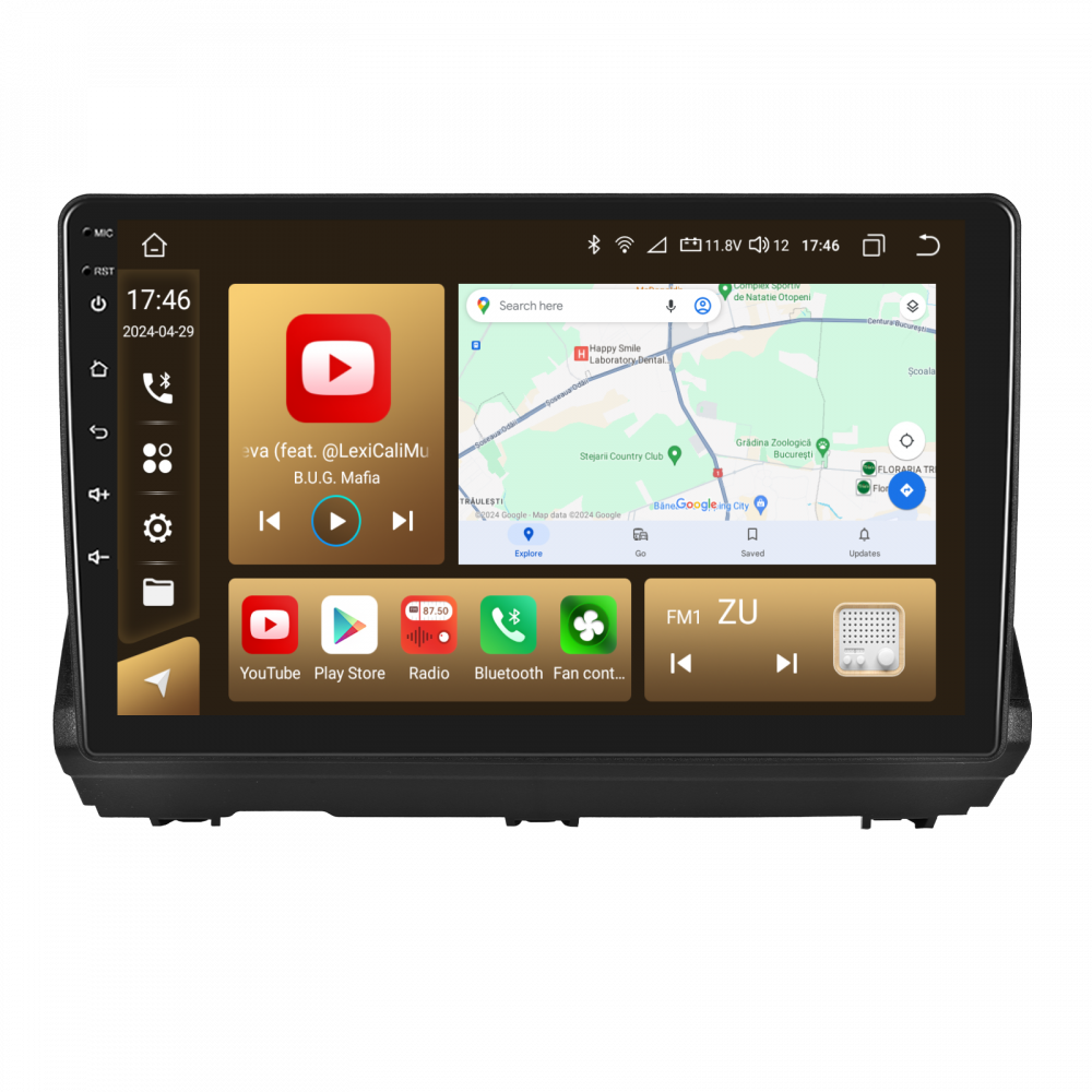 Navigație Android Dacia Logan 3 / Duster / Sandero 2021-2023 – 10.1", 8+128GB, Carplay, SLOT SIM 4G [1]