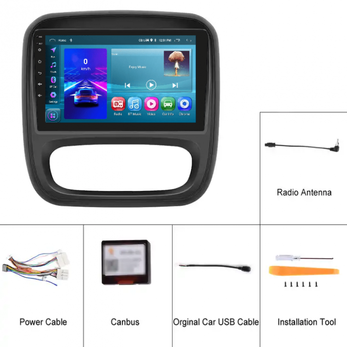 Navigatie Renault Trafic cu Android, ecran 9 Inch, 2GB RAM 32 GB ROM,Carplay si Android Auto [5]