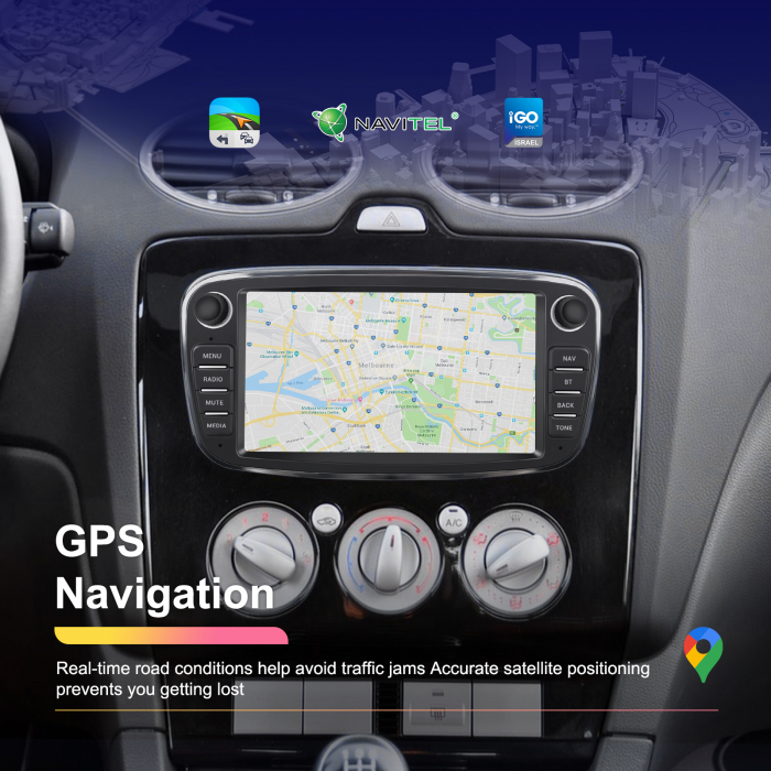 Navigatie dedicata Ford Focus|Kuga|Mondeo|S-Max|C-Max|Galay (2006-2011) Android 13, 2GB+64GB, Carplay si Android Auto, DSP, RDS ecran 7 inch [10]