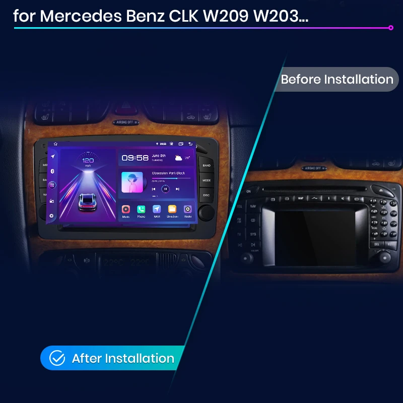 Navigatie Mercedes-Benz W203/W209/W210, Android 12 2GB 32GB, CarPlay si Android Auto wifi, ecran 7 inch [6]