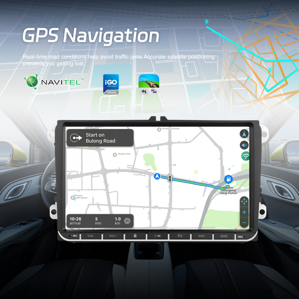 Navigatie dedicata Volkseagen, Skoda, Seat cu Android 4 GB RAM 32 GB ROM, Slot SIM 4G, DSP, CarPlay si Android Auto wi-fi, ecran de 9 inch [12]