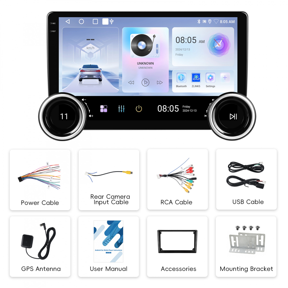 Navigatie Dacia Logan, Duster, Sandero (2012-2020) DIAMOND 2K QLED, 4+64 GB, ecran 11.8 inch 2000x1200, procesor Octa-Core 2.0ghz [8]
