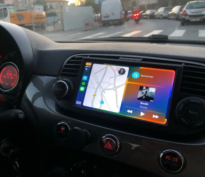 Navigatie Fiat 500 (2007-2015) cu Android 13, 2GB 64GB, Carplay și Android Auto Wi-fi, ecran 7 inch Rama Alba [12]